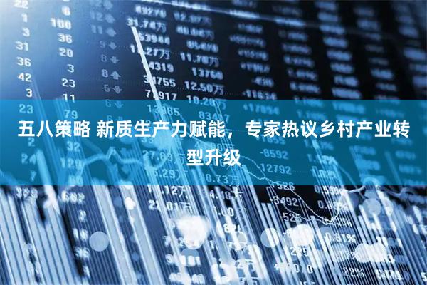 五八策略 新质生产力赋能，专家热议乡村产业转型升级